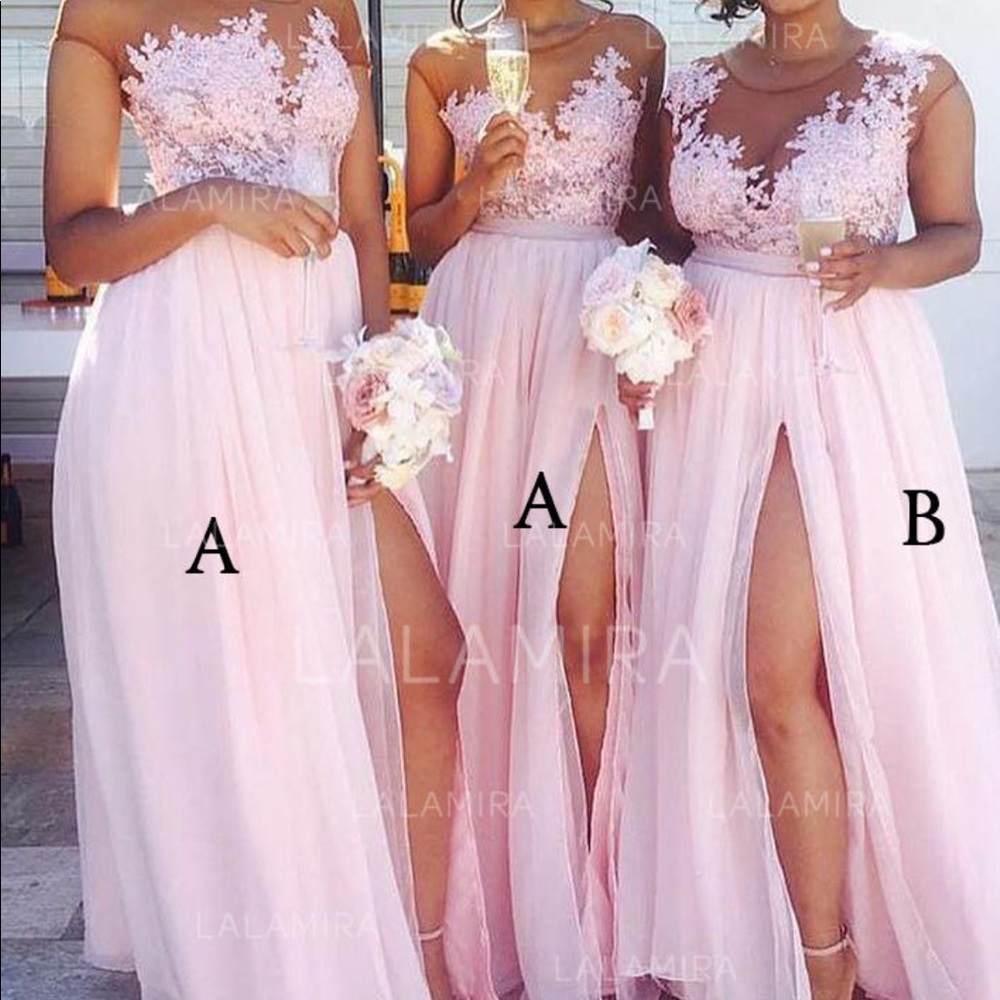 US size 4 blush pink bridesmaid dress